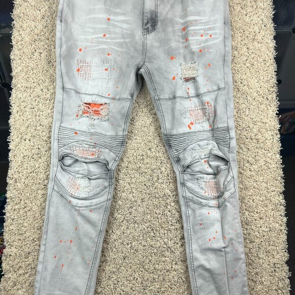 Switch Remarkable Jeans Men's 38x32 Slim Taper Fit Front Pockets Distress Washed - Picture 1 of 8